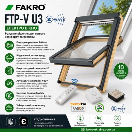 FAKRO FTP-V U3 Z-Wave - Електро вікно