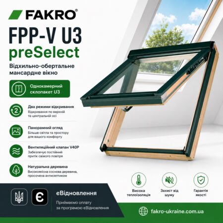 FAKRO FPP-V U3 - Однокамерне вікно